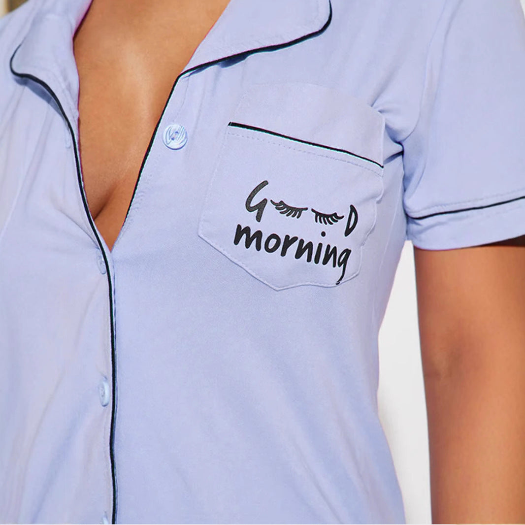 Women's Casual Short-Sleeve Pajama Set