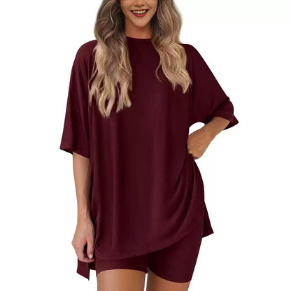 Women's Casual Short Sleeve Shorts Two-Piece Set