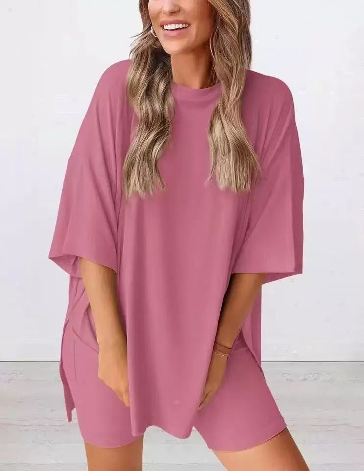 Women's Casual Short Sleeve Shorts Two-Piece Set