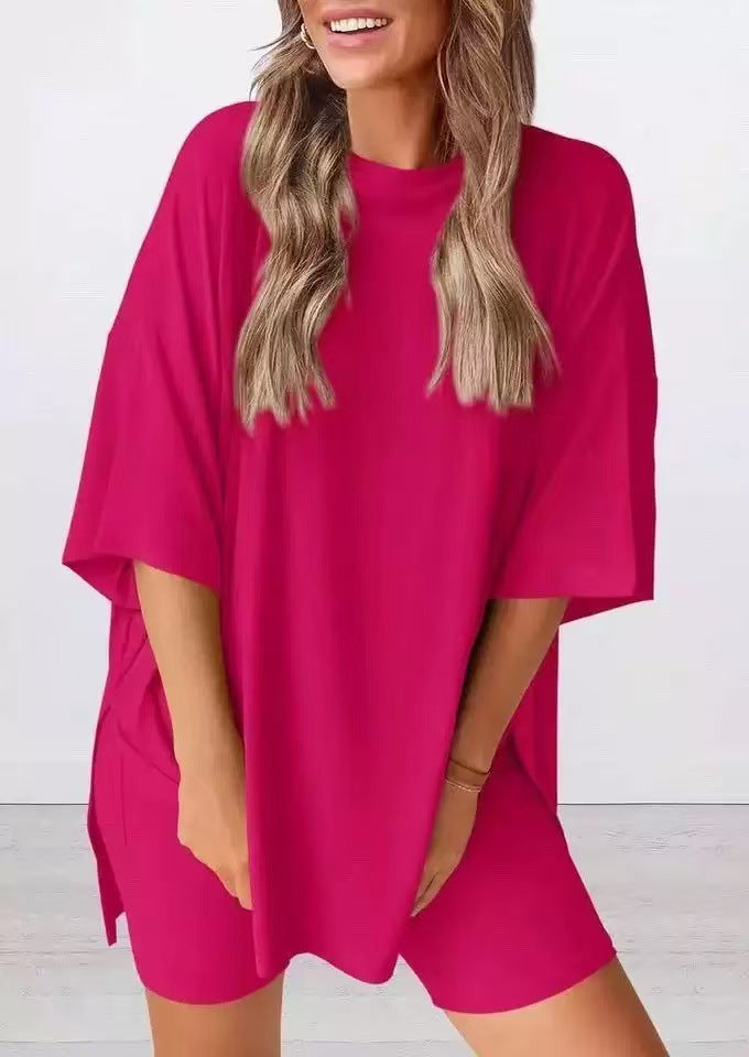 Women's Casual Short Sleeve Shorts Two-Piece Set
