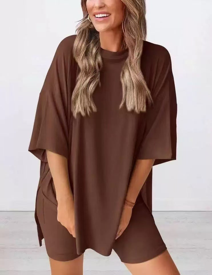Women's Casual Short Sleeve Shorts Two-Piece Set