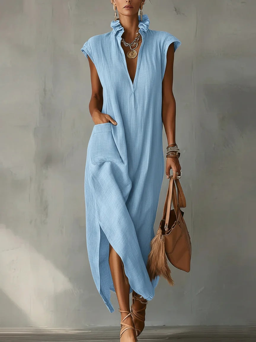 Women's Casual Sleeveless V-Neck Dress