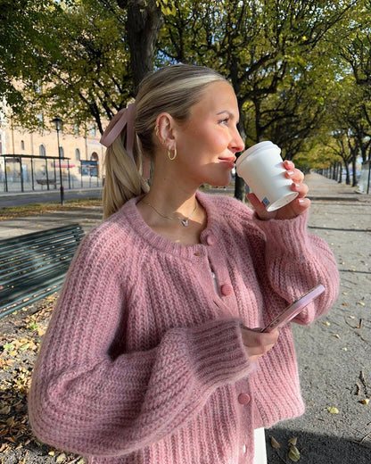 Women's Casual Solid Color Knitted Cardigan