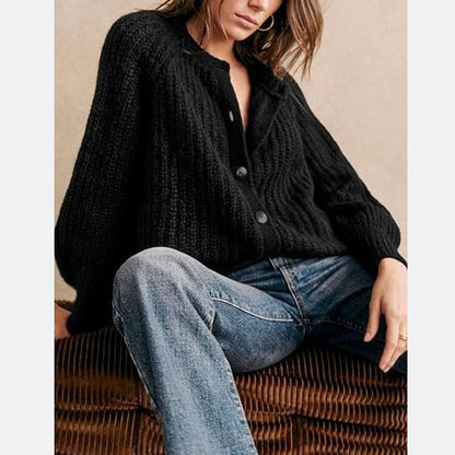 Women's Casual Solid Color Knitted Cardigan