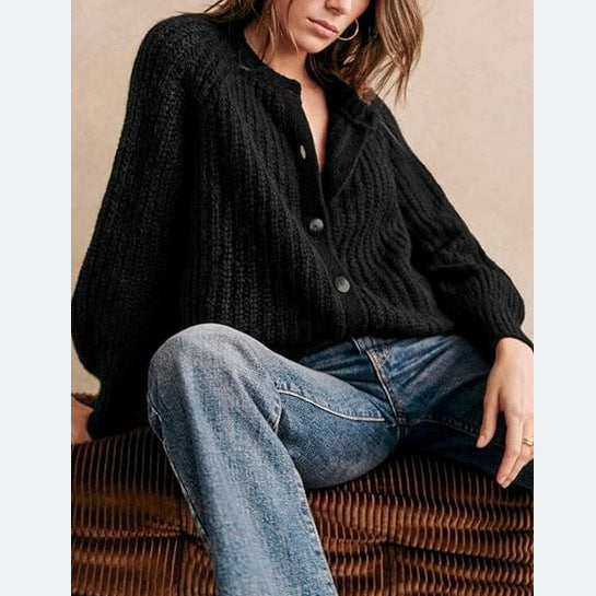 Women's Casual Solid Color Knitted Cardigan