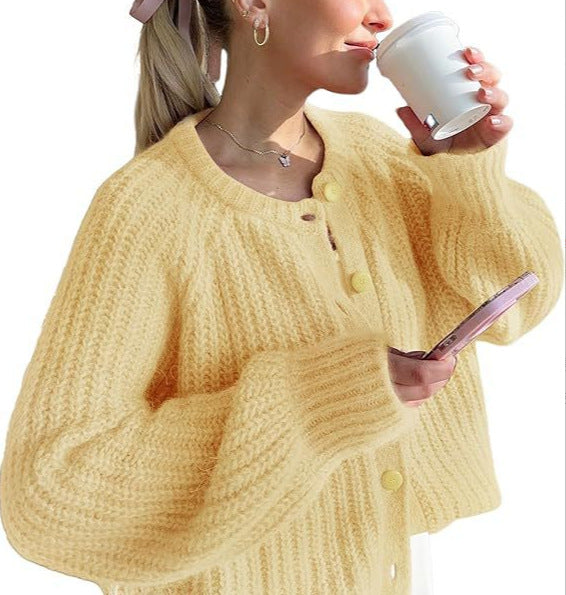 Women's Casual Solid Color Knitted Cardigan
