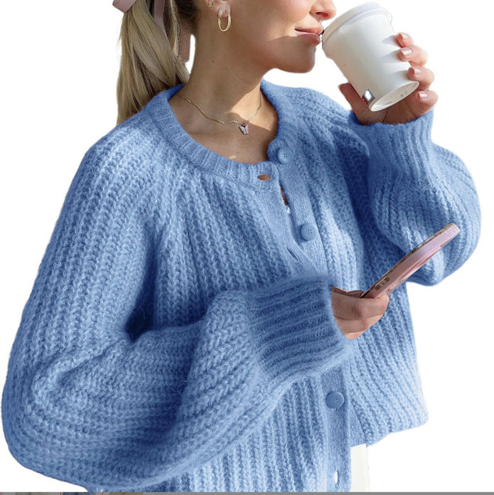 Women's Casual Solid Color Knitted Cardigan