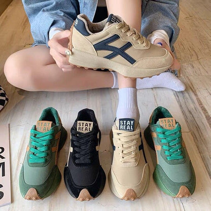 Women's Casual Sporty Thick Sole Lace-Up Shoes