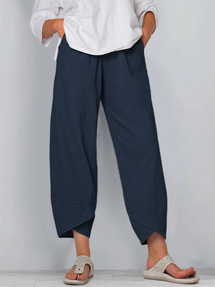 Women's Casual Straight Leg Cotton Pants