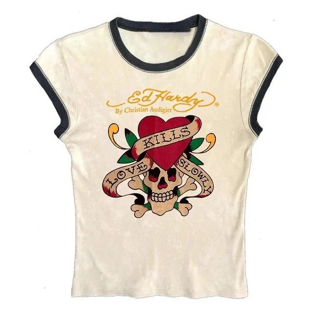 Women's casual street punk T-shirt