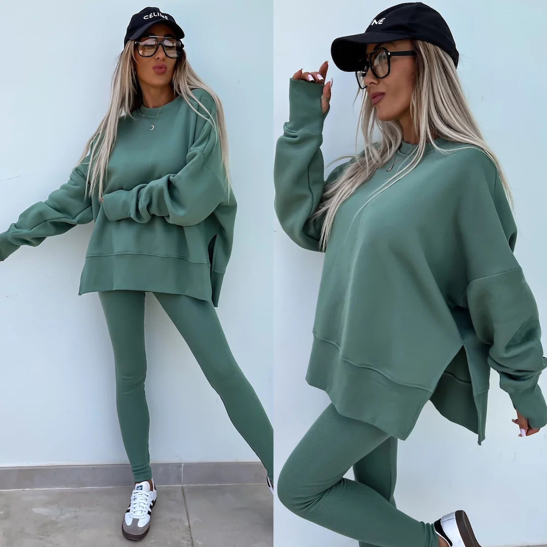 Women's Casual Sweatshirt and Pants Two-Piece Set