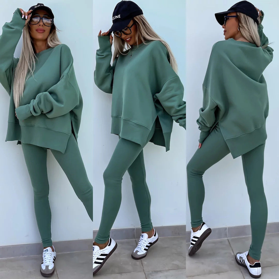 Women's Casual Sweatshirt and Pants Two-Piece Set
