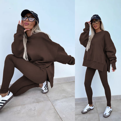 Women's Casual Sweatshirt and Pants Two-Piece Set
