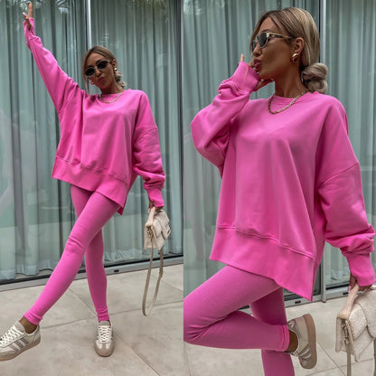 Women's Casual Sweatshirt and Pants Two-Piece Set