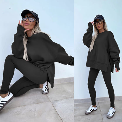 Women's Casual Sweatshirt and Pants Two-Piece Set