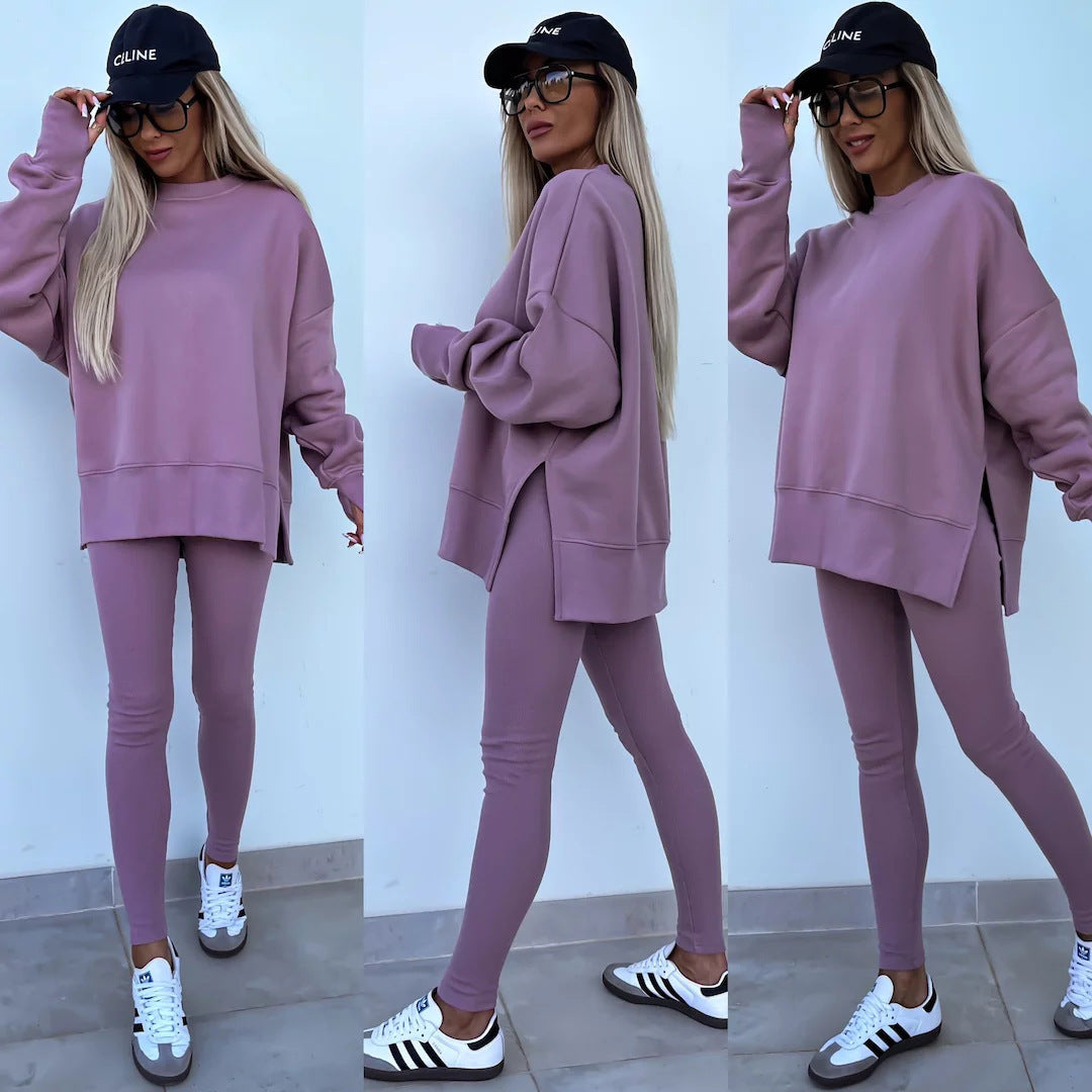 Women's Casual Sweatshirt and Pants Two-Piece Set