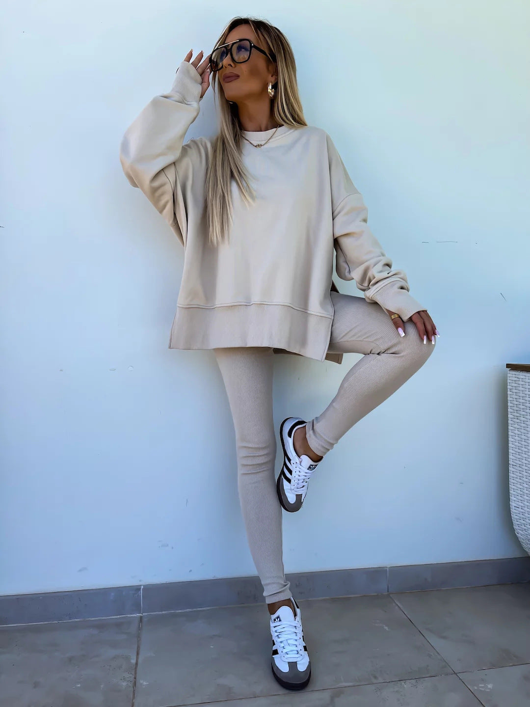 Women's Casual Sweatshirt and Pants Two-Piece Set