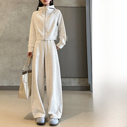 Women's Casual Sweatshirt and Wide-Leg Pants Set