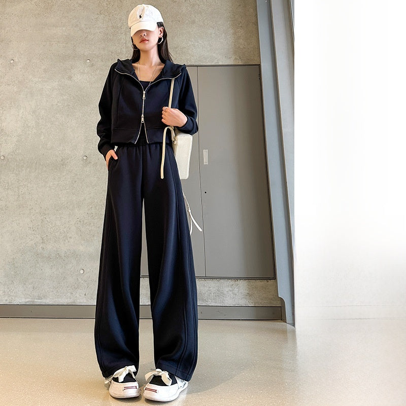 Women's Casual Sweatshirt and Wide-Leg Pants Set