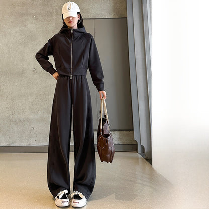 Women's Casual Sweatshirt and Wide-Leg Pants Set