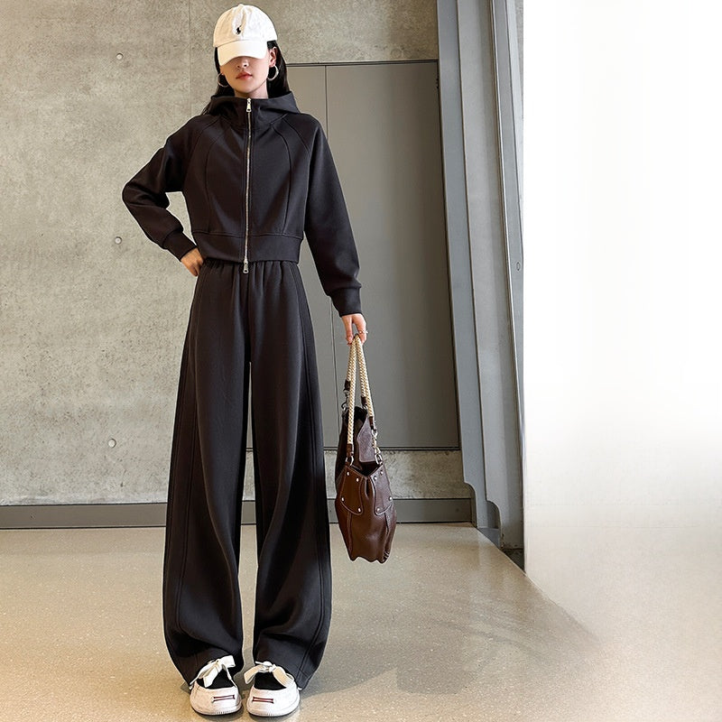 Women's Casual Sweatshirt and Wide-Leg Pants Set