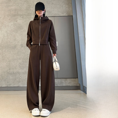 Women's Casual Sweatshirt and Wide-Leg Pants Set
