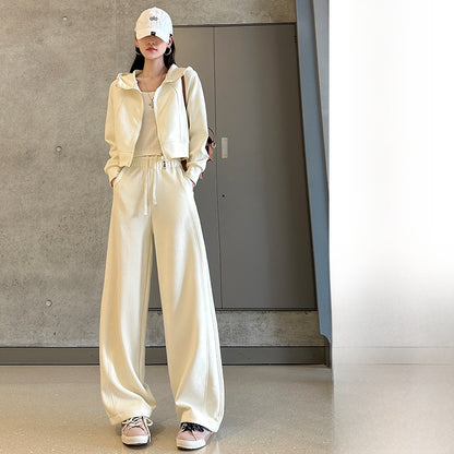 Women's Casual Sweatshirt and Wide-Leg Pants Set
