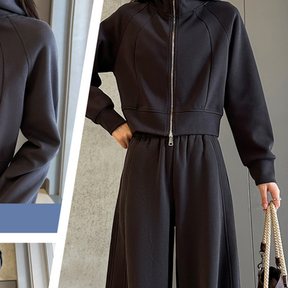 Women's Casual Sweatshirt and Wide-Leg Pants Set