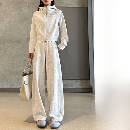 Women's Casual Sweatshirt and Wide-Leg Pants Set