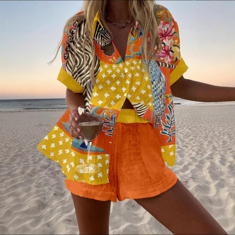 Women's Casual Two-Piece Set with 3D Digital Print