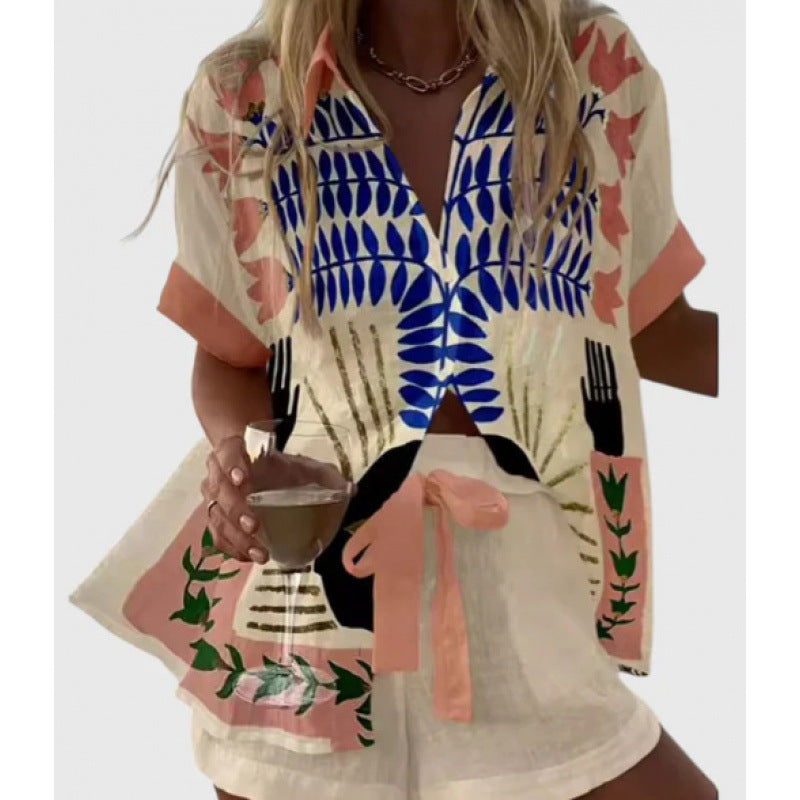 Women's Casual Two-Piece Set with 3D Digital Print