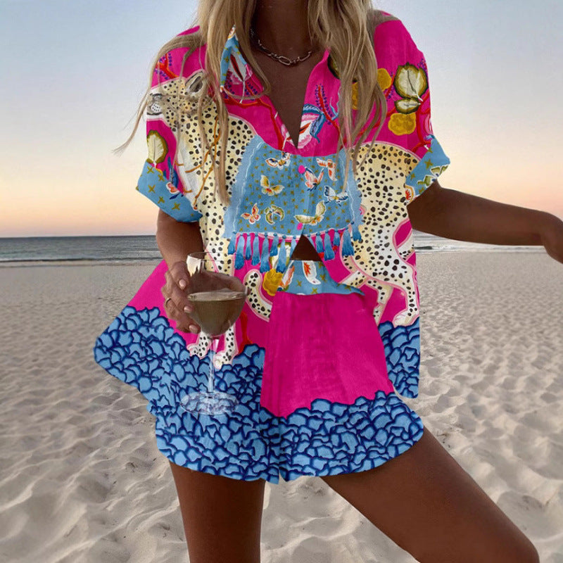 Women's Casual Two-Piece Set with 3D Digital Print