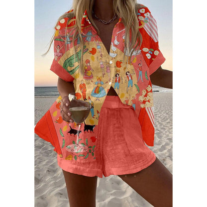 Women's Casual Two-Piece Set with 3D Digital Print