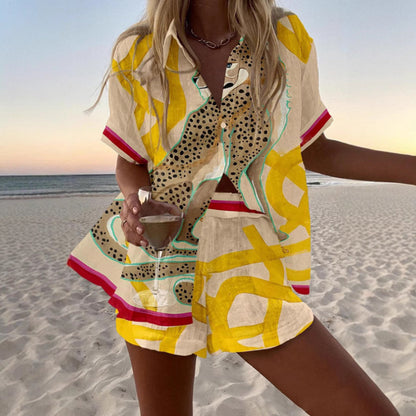 Women's Casual Two-Piece Set with 3D Digital Print