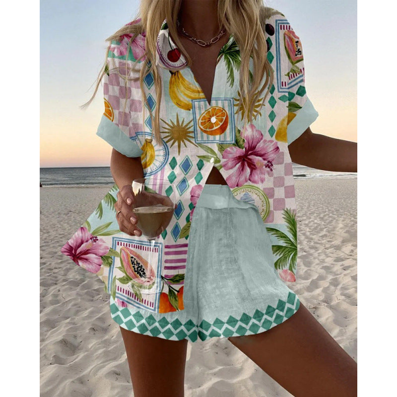 Women's Casual Two-Piece Set with 3D Digital Print