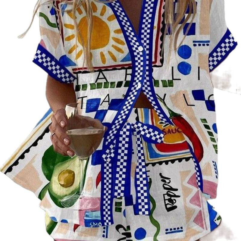 Women's Casual Two-Piece Set with 3D Digital Print
