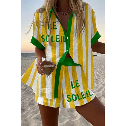 Women's Casual Two-Piece Set with 3D Digital Print