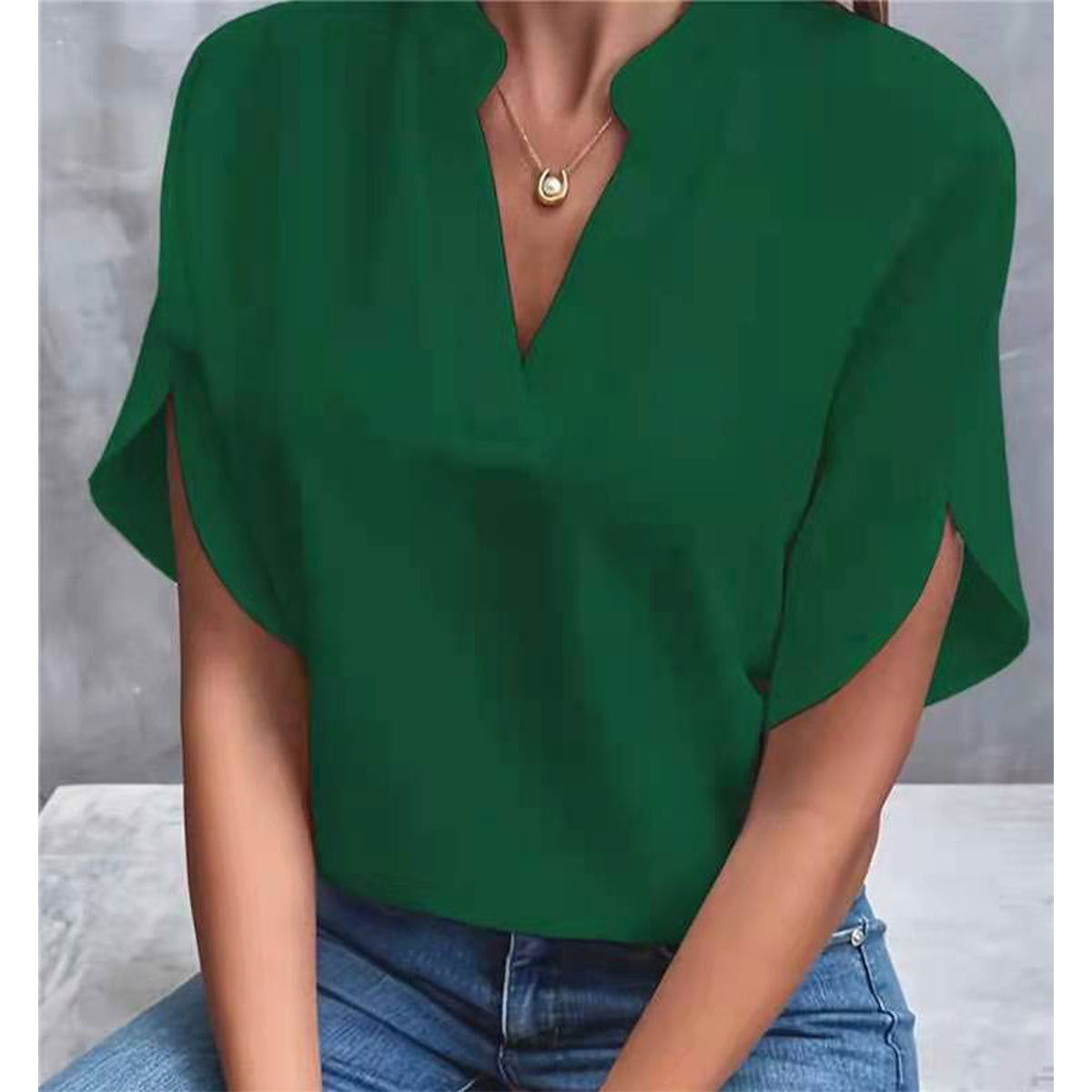 Women's Casual V-Neck Loose Shirt