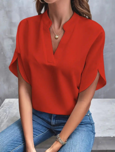 Women's Casual V-Neck Loose Shirt