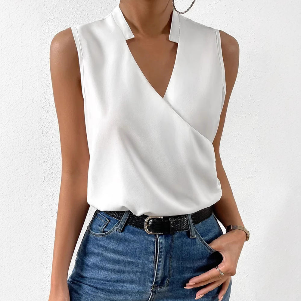 Women's Casual V-Neck Sleeveless T-Shirt