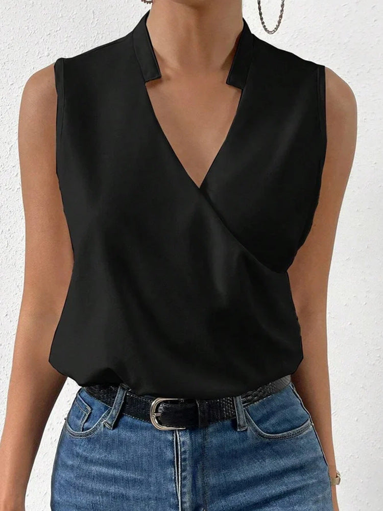 Women's Casual V-Neck Sleeveless T-Shirt