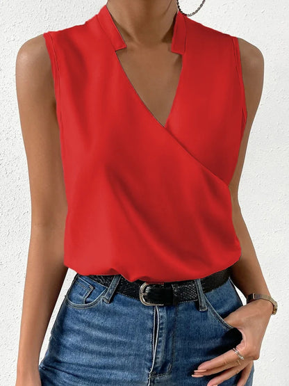 Women's Casual V-Neck Sleeveless T-Shirt