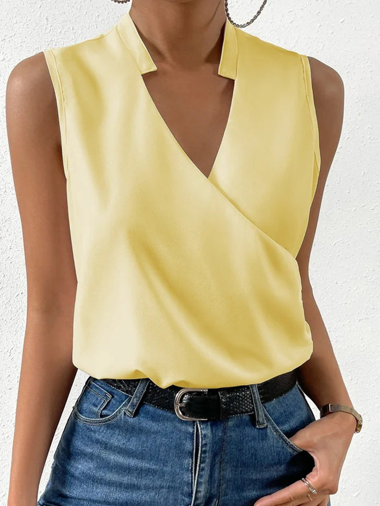 Women's Casual V-Neck Sleeveless T-Shirt