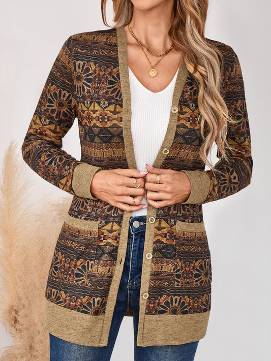 Women's Casual V Neck Stretch Cardigan