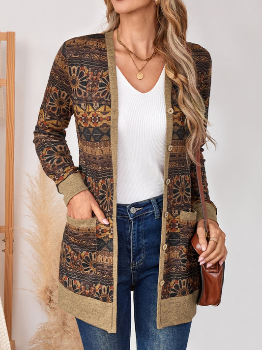 Women's Casual V Neck Stretch Cardigan