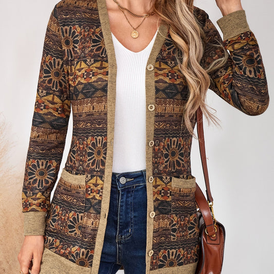 Women's Casual V Neck Stretch Cardigan