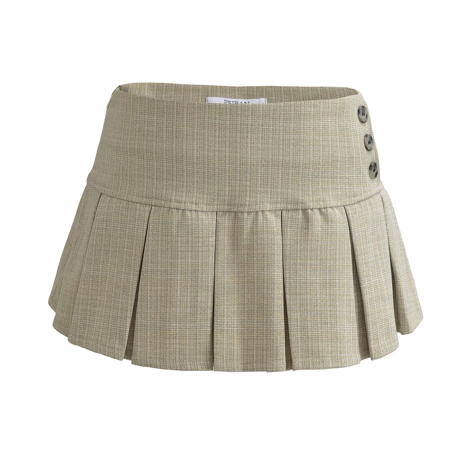 Women's casual vintage pleated half-length skirt, straight style