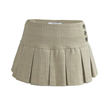 Women's casual vintage pleated half-length skirt, straight style