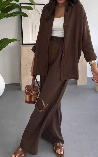 Women's Casual Wide Leg Pants Two-Piece Set