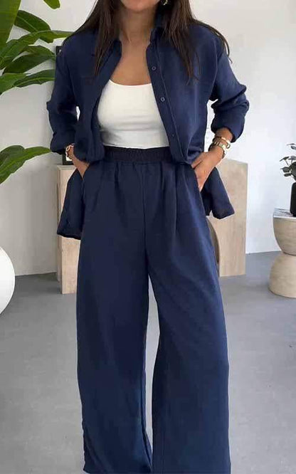 Women's Casual Wide Leg Pants Two-Piece Set